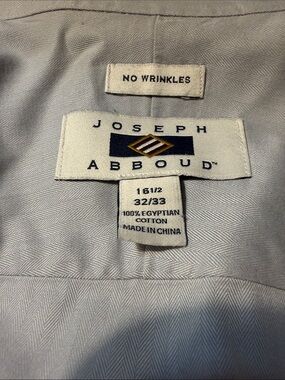 Joseph Abboud Light Gray Dress Shirt with Navy and Gold Logo